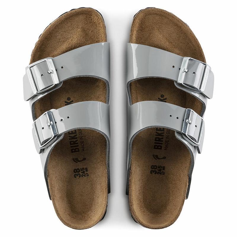 Birkenstock Lak Birko Flor Arizona Dame Sølv | DK 56OKI